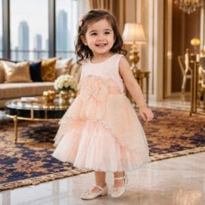 Baby Girl Floral Party Dress – Elegant Lace Princess Gown